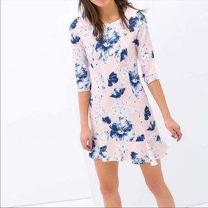 Goodnight Macaroon pink floral ruffle hem dress